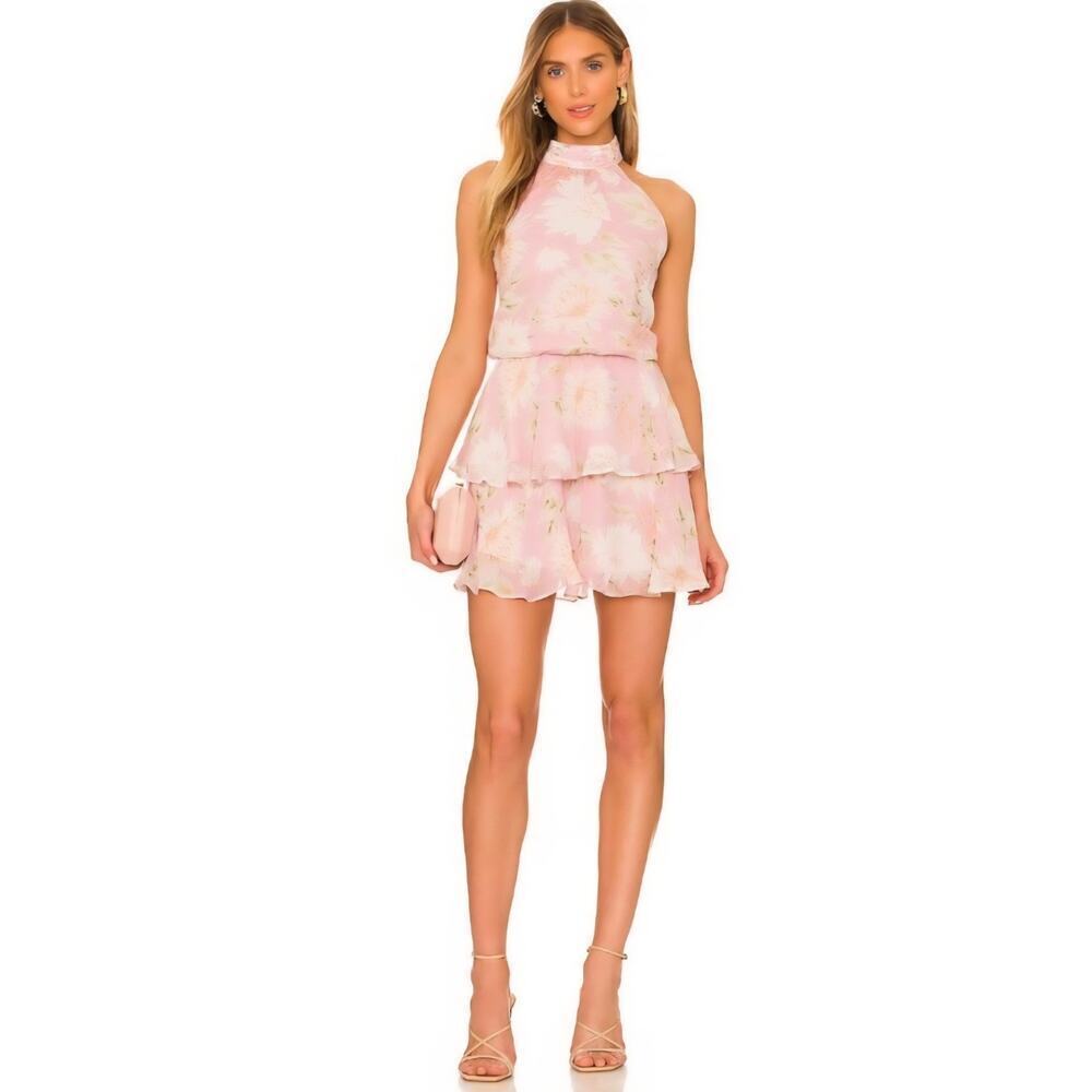 Revolve Yumi Kim Meghan Dress in Wayfarer Pink floral tiered Dress XL.
